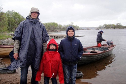 Toute la famille prête à embarquer sur le Mask en Irlande...